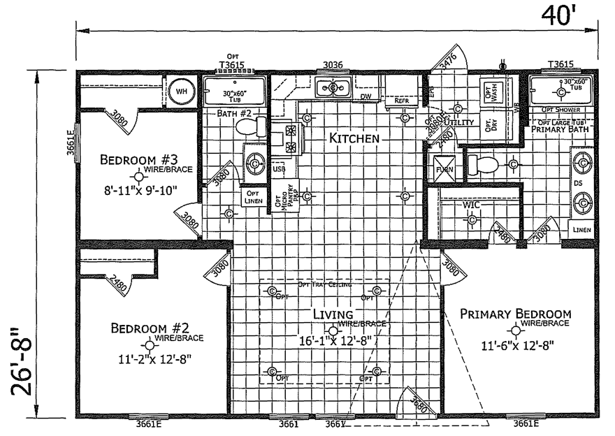 28×40 Double Wide Floor Plan | Floor Roma